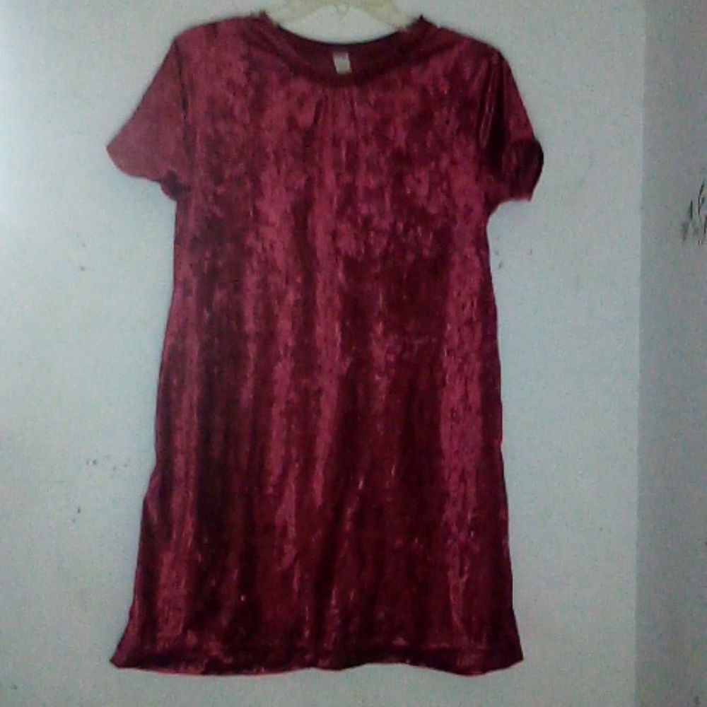 Red Crushed Velvet Dress